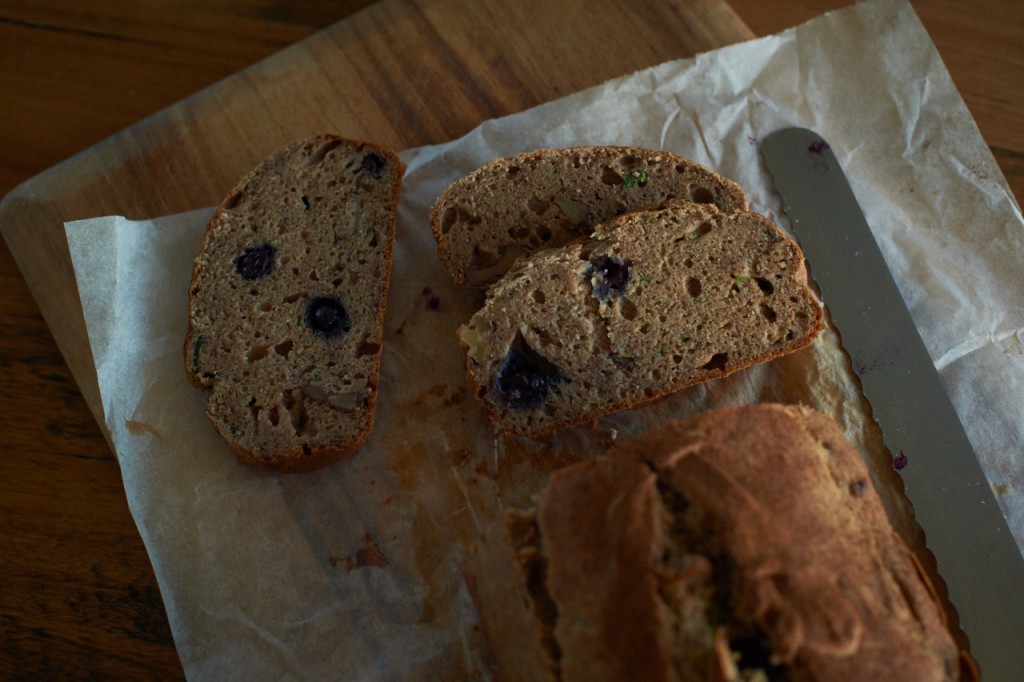 Buckwheat blueberry banana bread